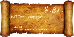 Hécz Csongor névjegykártya